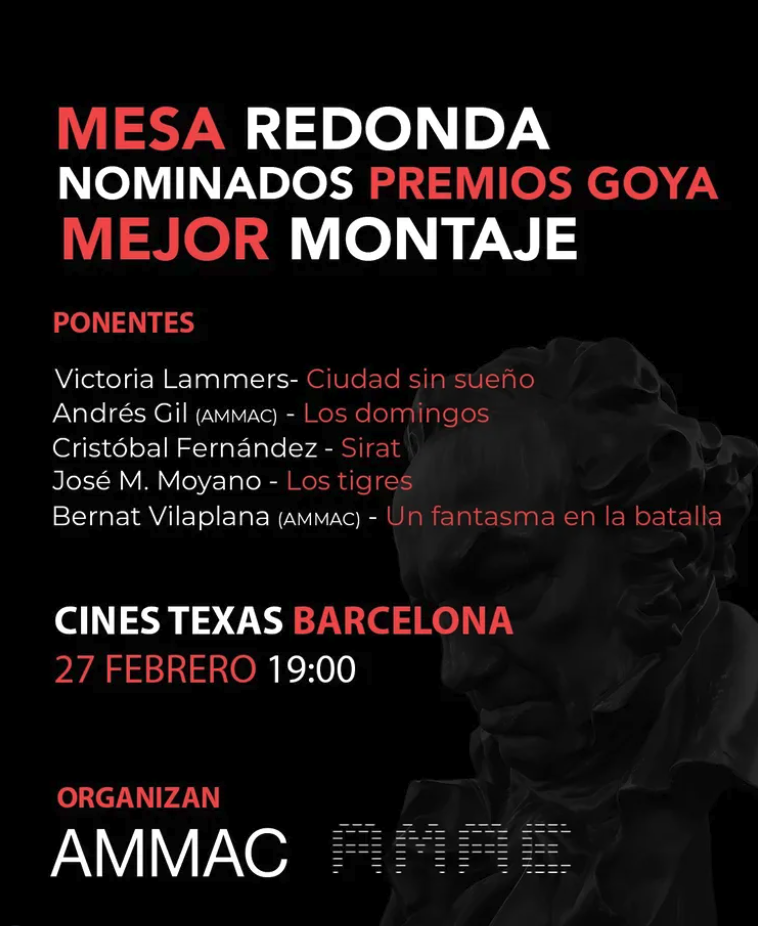 Mesa redonda de nominados a los Premios Goya a Mejor Montaje en Cines Texas, Barcelona